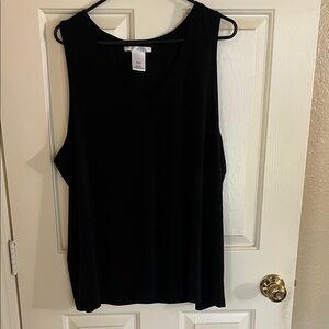 Black Sleeveless V-Neck Top